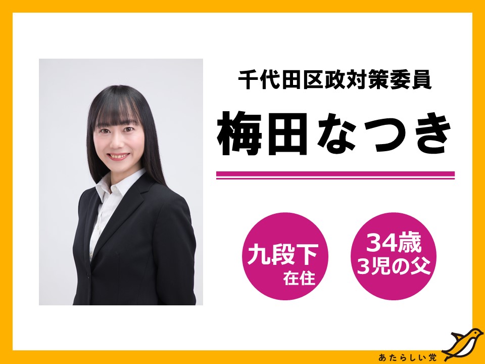 千代田区議補選 公認候補予定者決定 あたらしい党